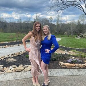 Superdown Asymmetrical Pink and Blue Dresses